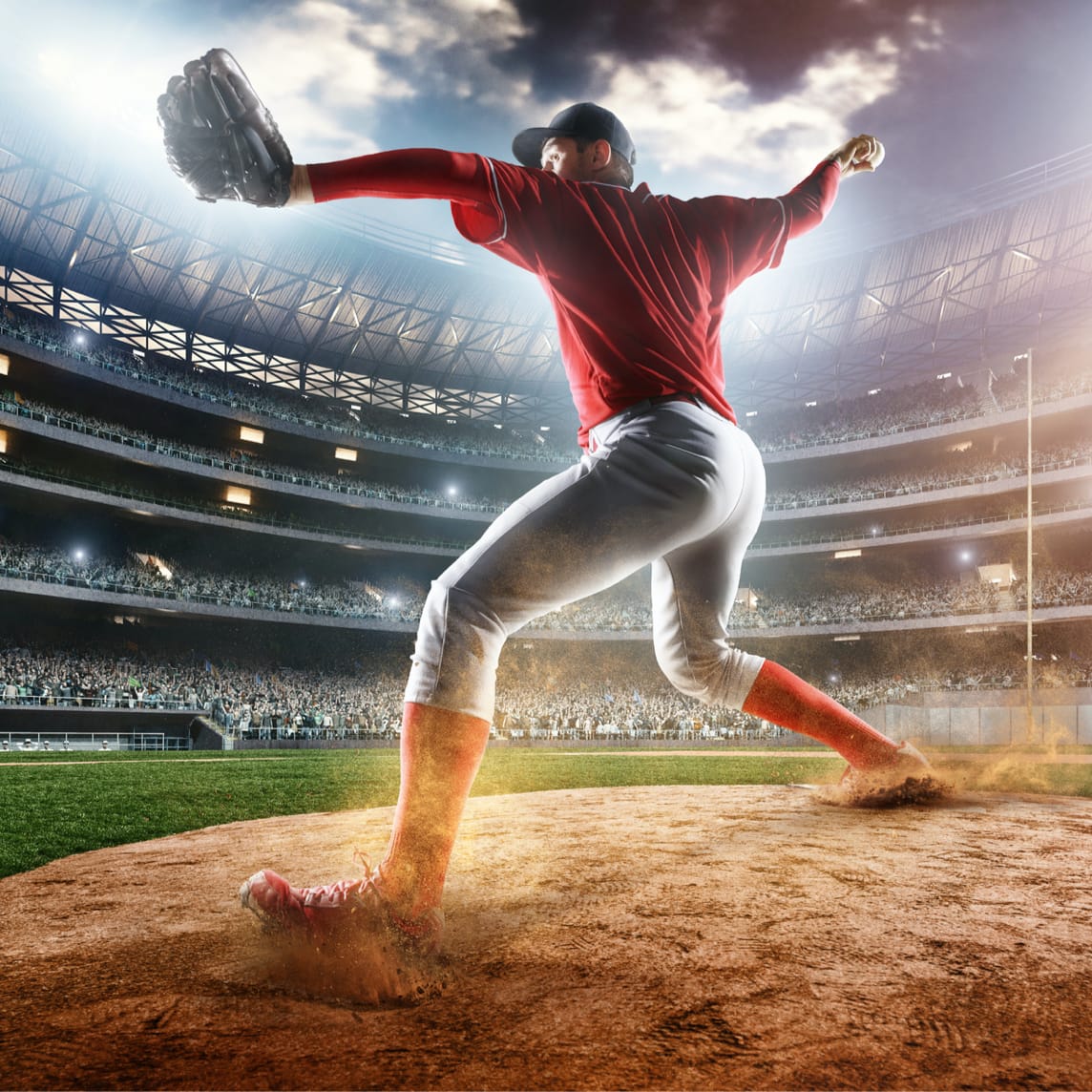 MLB player sliding into base