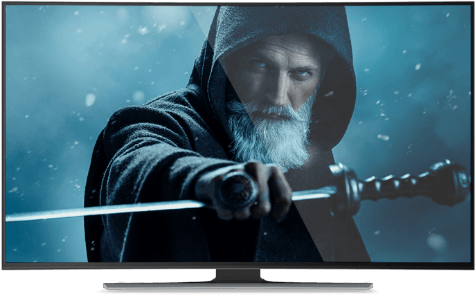 TV with show playing